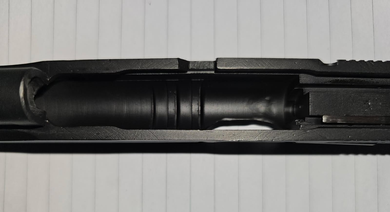 Gun showing finished results after welding and finish work