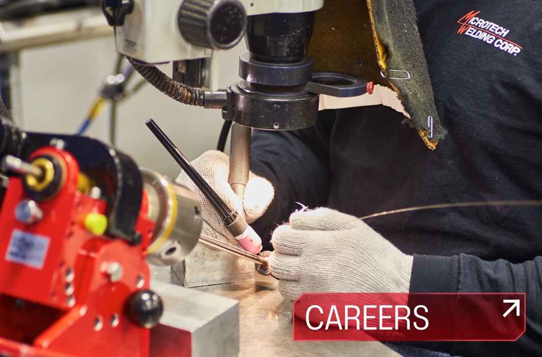 Microtech Welding Corp team member welding using the Micro TIG (GTAW) process.