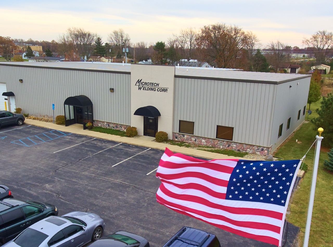 Microtech Exterior with American flag